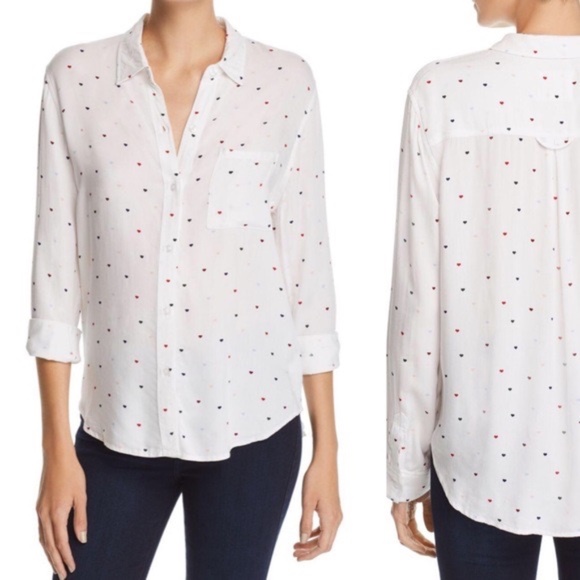 Rails Tops - Rails Rocsi Multi Hearts Button Down Shirt